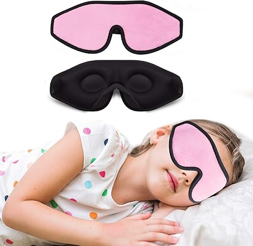 Miniatura 2 de Antifaz para dormir para niños con luz de bloqueo  Máscara de ojos contorneada 3D de espuma viscoelástica  Cubierta de ojos y máscara de sueño de