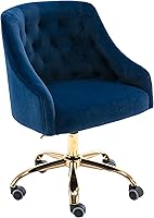 Vista 9 de Silla moderna de oficina en casa, silla de escritorio con ruedas, silla giratoria de tocador, silla de maquillaje, sillas de altura ajustable