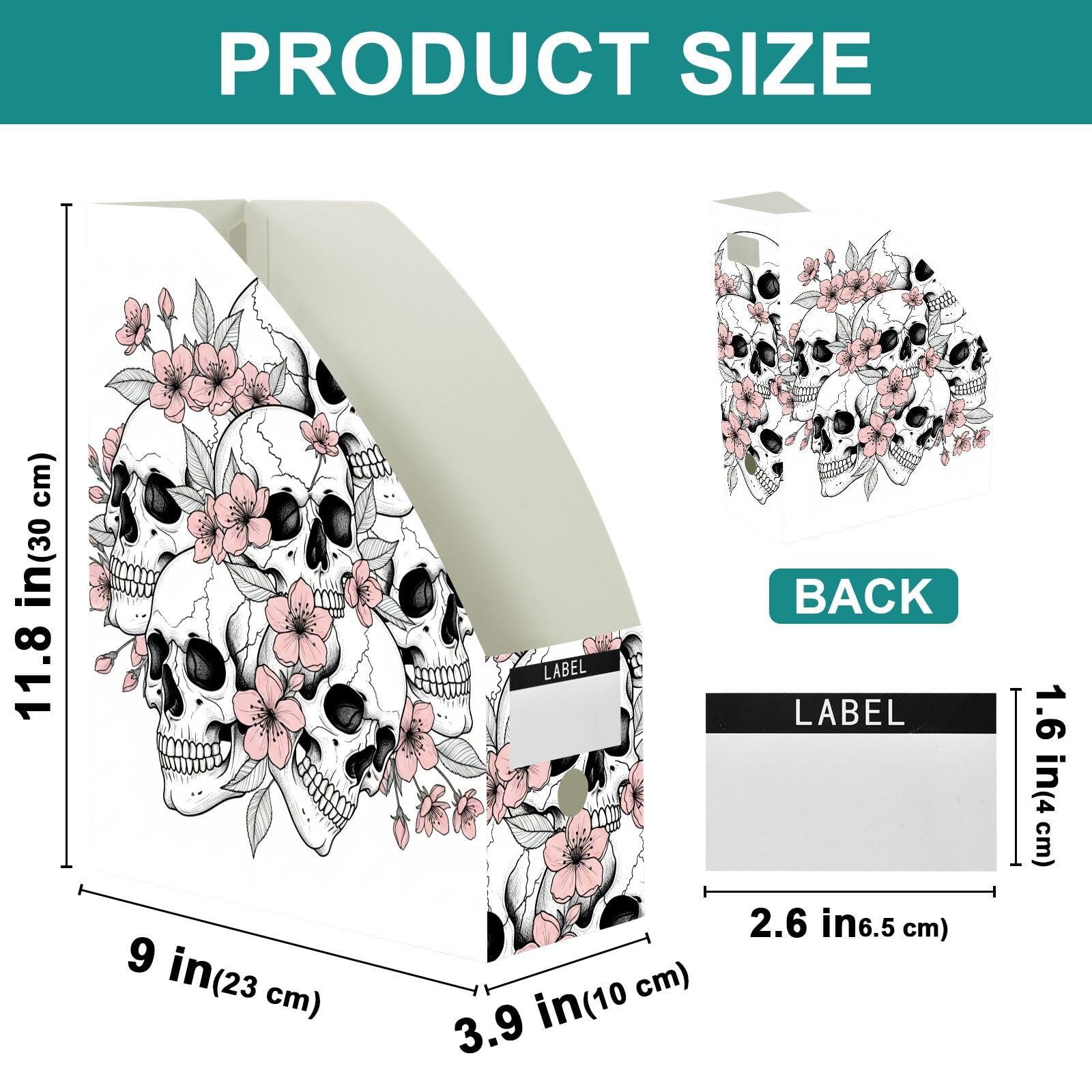 Porte-revues en polypropylène résistant à l'eau Motif squelette de fleurs