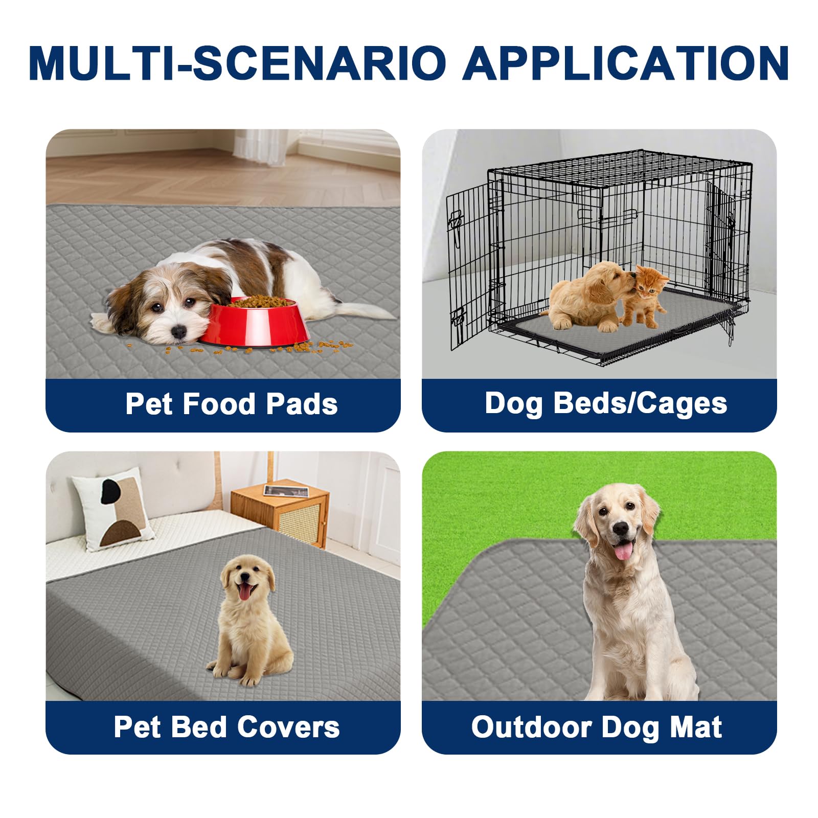 100% Beidseitiger wasserdichte Sofabezug für Hunde, Waschbare rutschfeste Hundedecke für Sofa Bett, Sofaschutz für Kinder Hund Katze (Hellgrau,208x305 cm)