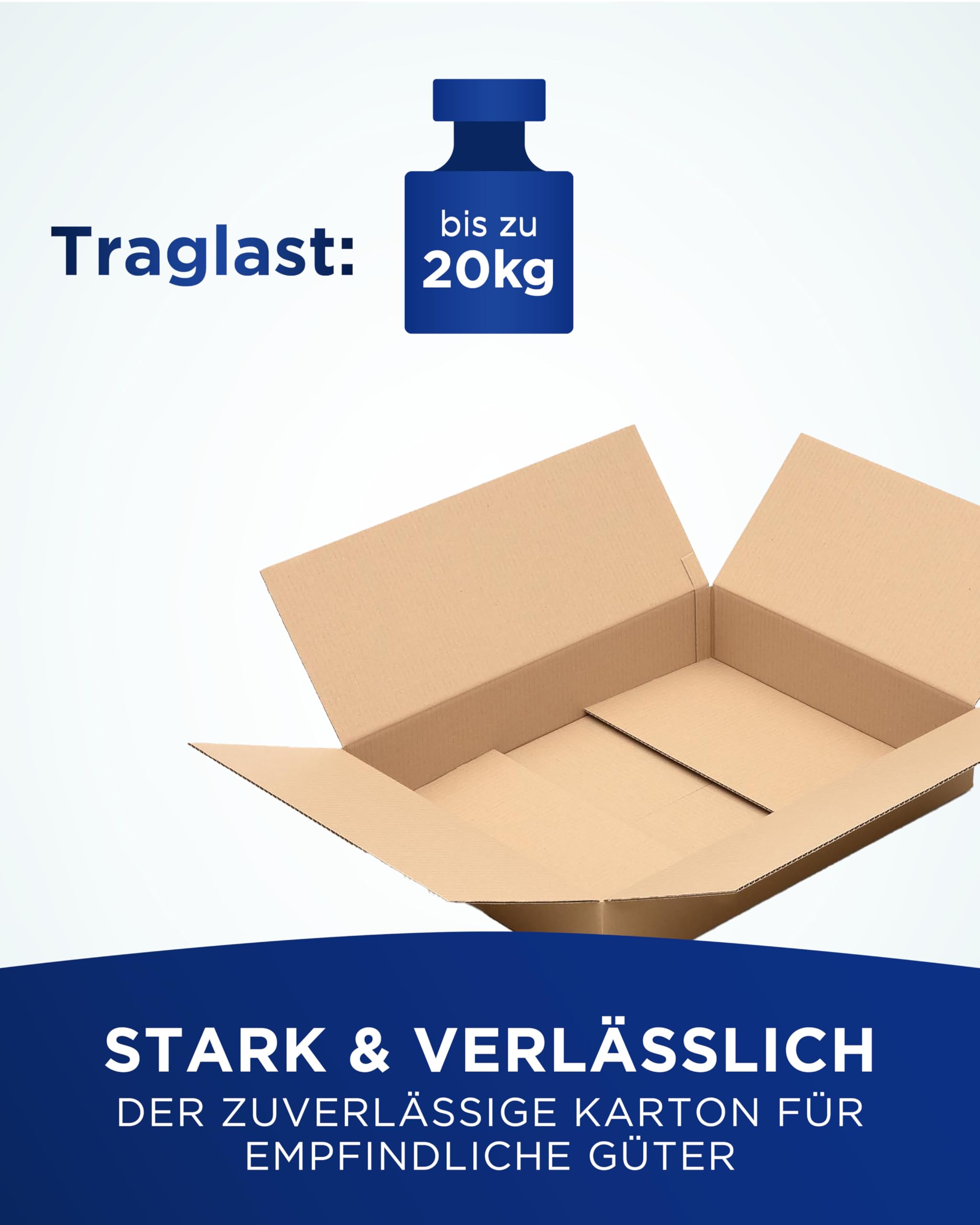 KK Verpackungen Versandkartons 600 x 450 x 100 mm Braun 1-wellig (Außenmaß 604 x 454 x 116 mm) | 25 Stück, Faltkartons Kartons geeignet für Versand als DHL Paket DPD Hermes GLS Paketklasse M (KK55)