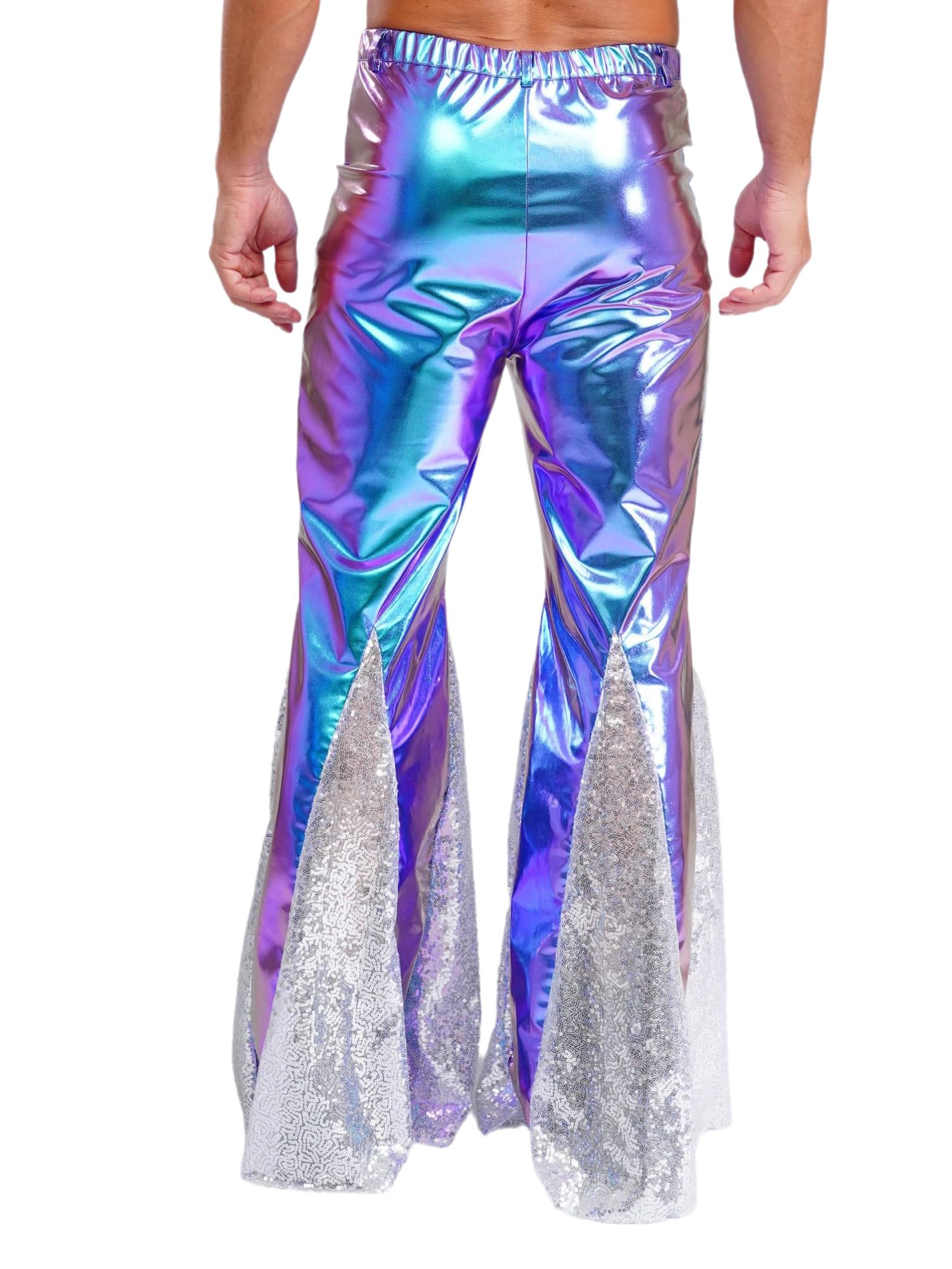 Aislor Pantalones Acampanados De Fiesta Disco Para Hombre Pantalón Retro De Los Años 70 Leggins De Danza Hip Hop