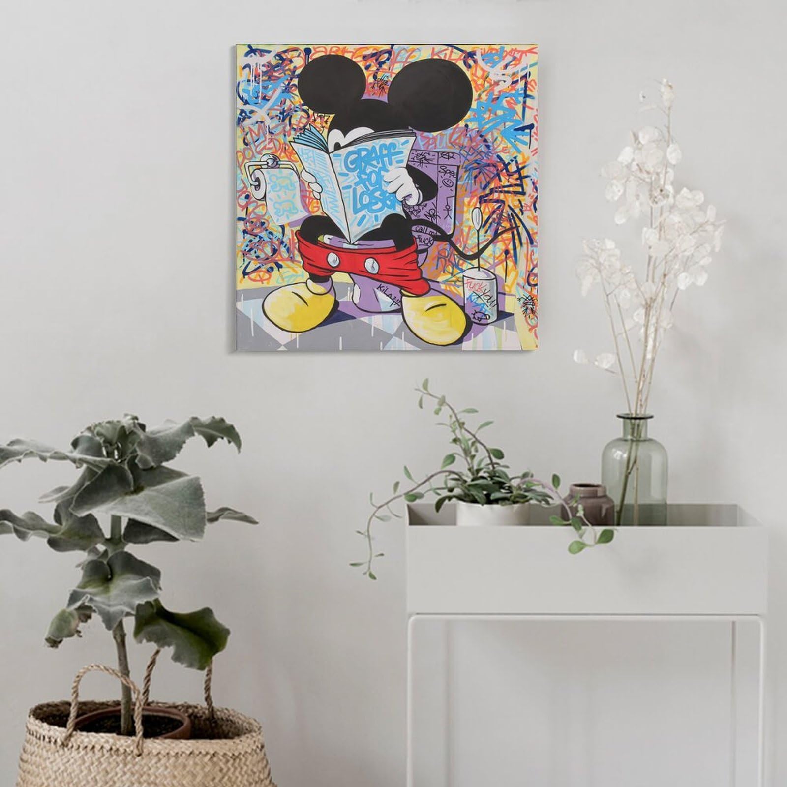 Amazon.co.jp: BANKSYバンクシー《トイレのミッキー》絵画