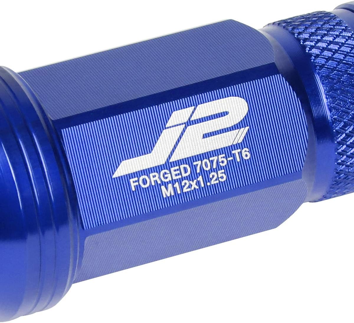 New Product J2 Engineering LN-T7-022-125-BL 20Pcs M12 x 1.25 7075-T6 Aluminum 80mm Spiked Cap Lug Nut w/Socket Adapter (Blue)