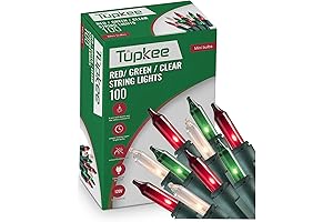 Gleaming Red, Green, and White Christmas Lights for Festive Decor