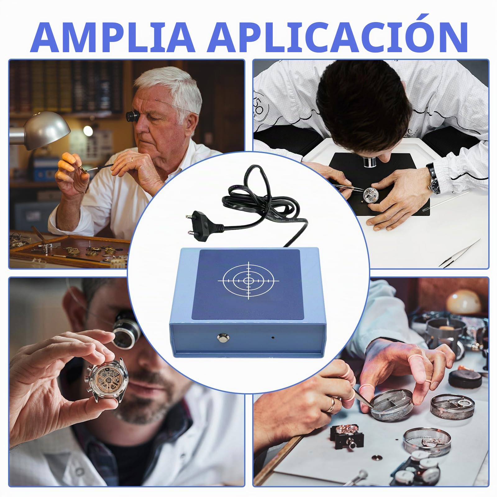 Desmagnetizador de Reloj, Desmagnetiza Eléctrica Herramientas Desmagnetizadoras Herramienta Desmagnetización Reparación Relojes Mecánica para Relojes Mecánicos de Cuarzo 220V