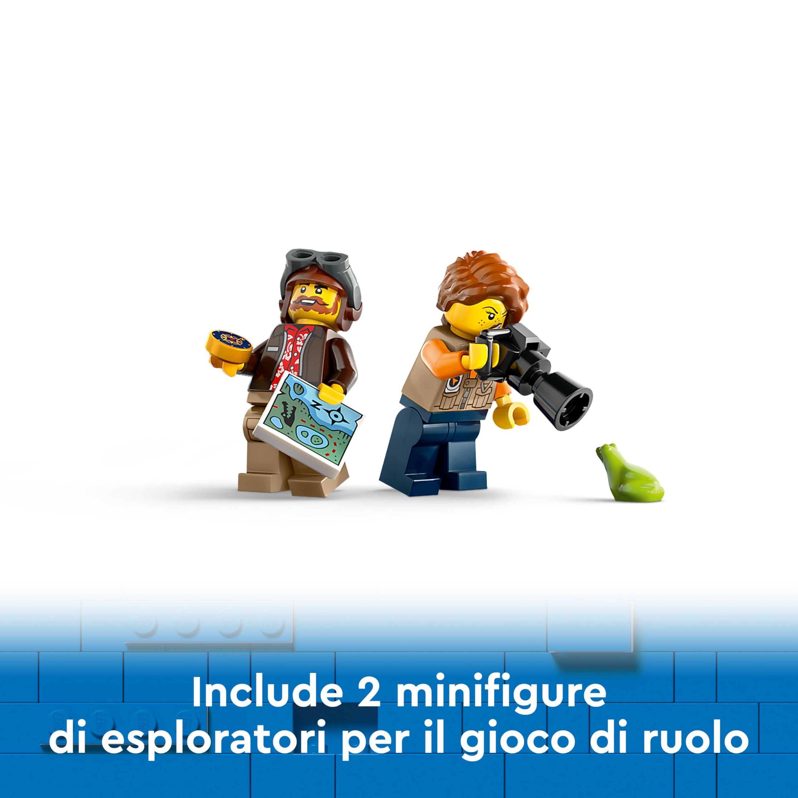 LEGO City Idrovolante dell’Esploratore della Giungla, Aereo Giocattolo da Costruire con 2 Minifigure, 3 Action Figure di Coccodrillo e una Rana, Giochi Creativi per Bambini e Bambine da 6 Anni 60425