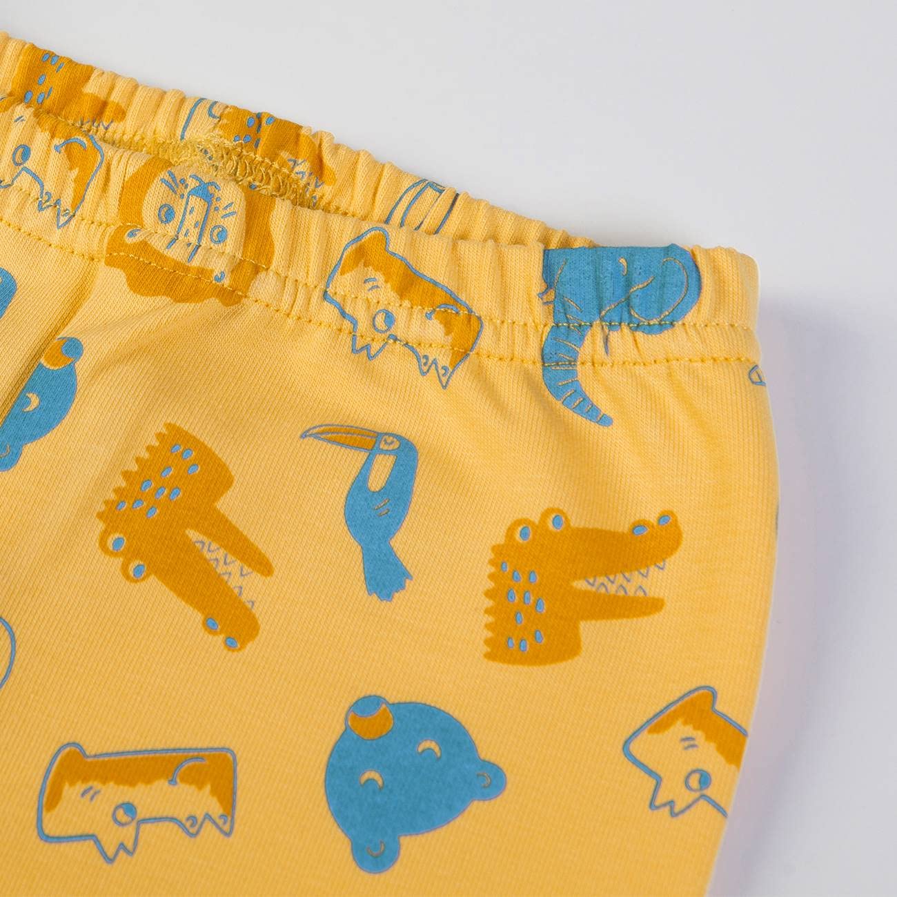 Koordinierter Baby-Shirt für Babys, Sommer, 1-24 Monate, T-Shirt und Shorts, Baumwolle, Weiß, Gelb Löwe, Weiß, 1 Monate