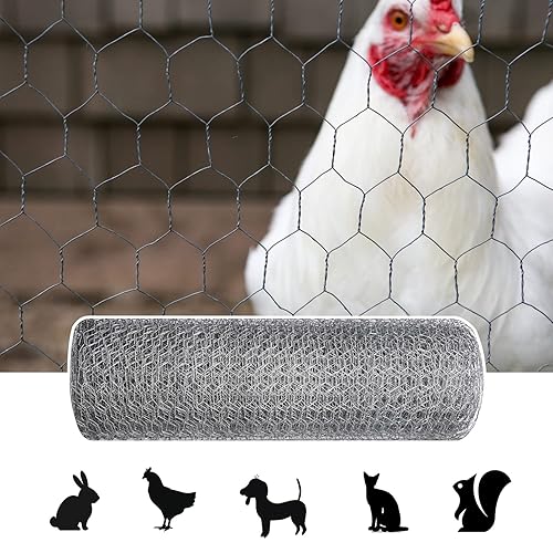 Miniatura 4 de Alambre de pollo, 2 rollos de red de alambre de pollo de 15.7 pulgadas x 32.8 pies para manualidades, malla de alambre de pollo con alicates,