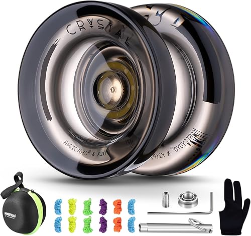 Miniatura 3 de Responsive Yoyo 2 paquetes de plástico Yoyo K2 y Yoyo de metal V6 para niños, cada yoyo profesional con 12 cuerdas, bolsa de almacenamiento,
