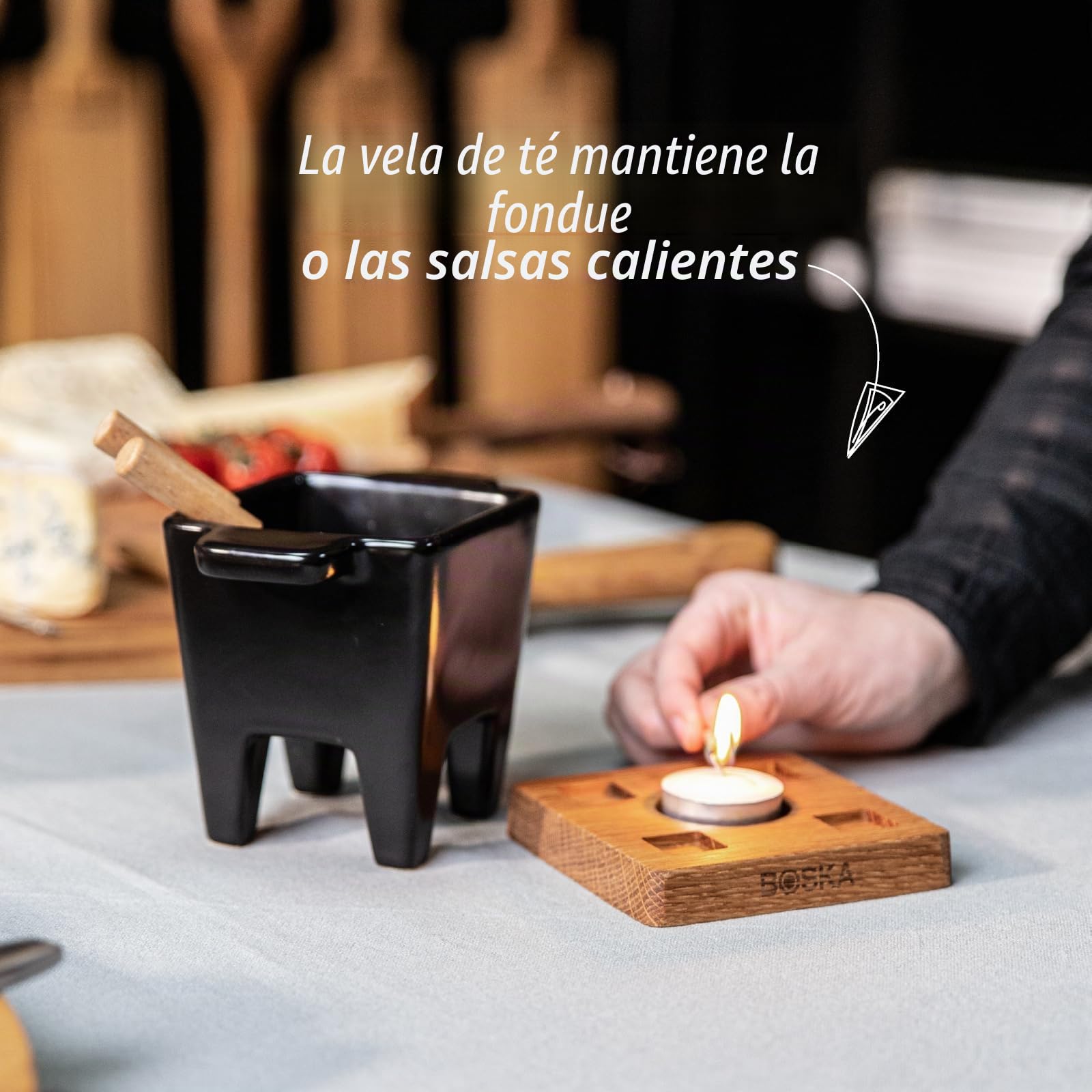 Boska Tapas Fondue Nero - por 200 gramos fondue de queso - 300 ml