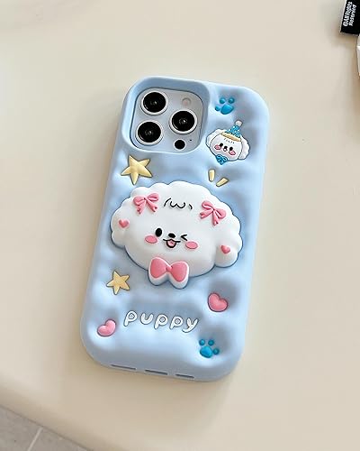 Miniatura 5 de TUFTA Funda Kawaii 3D para iPhone XR (con Soporte Telefónico Retráctil y Agarre) Linda Funda de Silicona Suave de Dibujos Animados para Niñas,