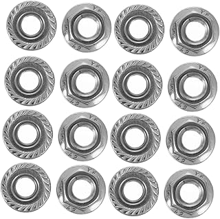 SOLUSTRE 100 Peças Porcas De Flange Hexagonais Porcas De Bloqueio De Carro Porcas De Bloqueio Porcas De Automóvel Parafuso T Parafuso Aço Carbono Niquelado Fixadores De Parafuso Hexagonal