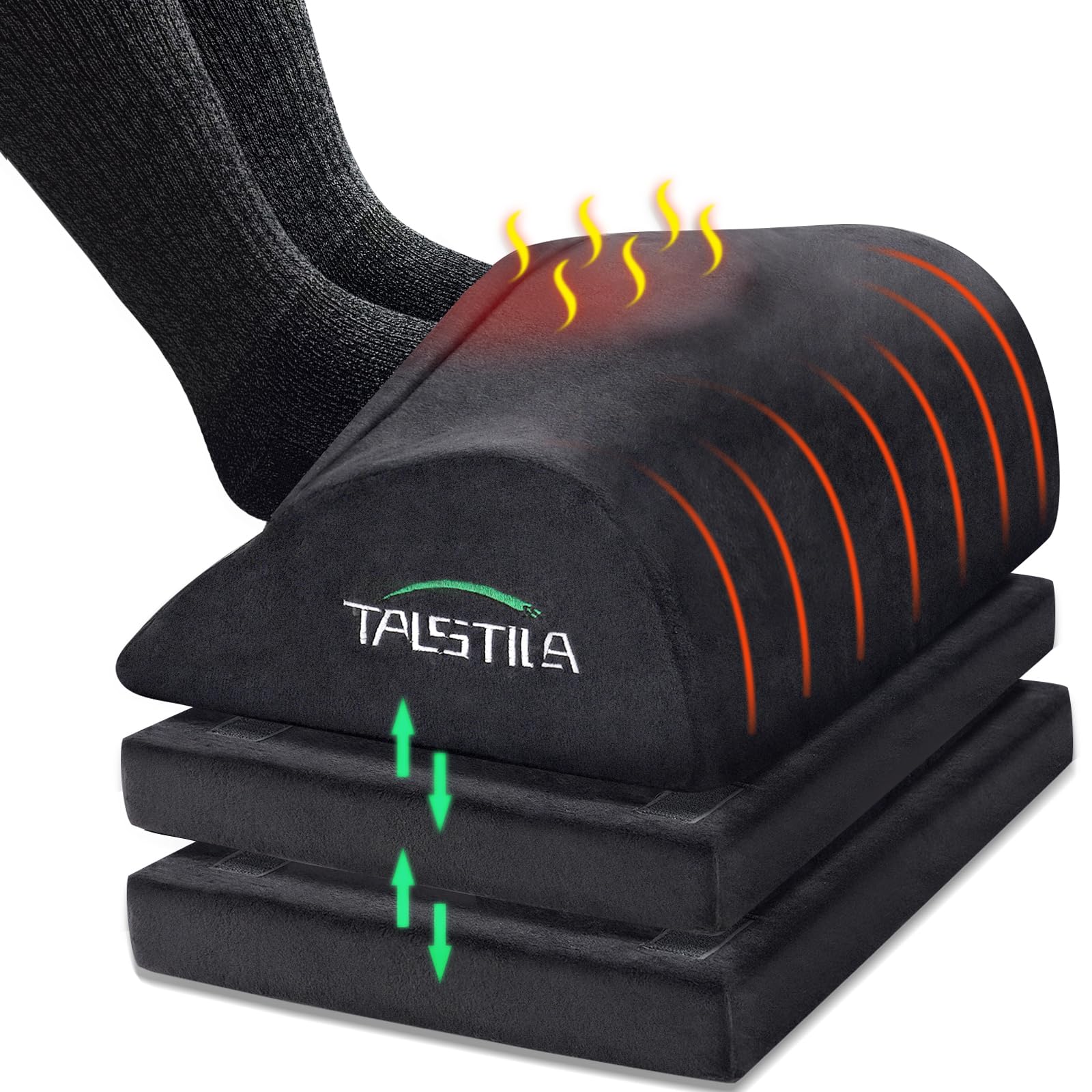 TALSTILA Foot Rest for Under Desk at Work, Footrest with Warm Plush Feet Pocket, Ergonomic Adjustable Memory Foam Footrest, Under Desk Footrest, for Office Desk & Office Chair - Back & Leg Pain Relief