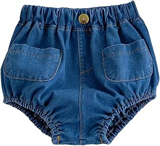 Pantalones cortos de algodón con cintura elástica, color azul vaquero