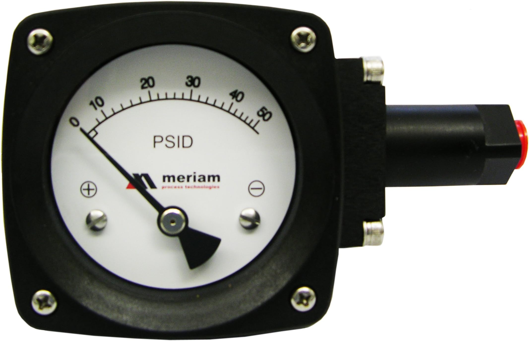 Meriam 300 Series Aluminum Convoluted Diaphram Gauge with Buna-N Seal, 0-60 psid Range, 4.5" Dial, +/- 2% Accuracy, 1/4" NPT Female Connection
