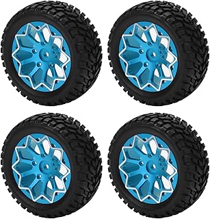 Drfeify RC Car Wheel Tires,4Pcs RC 12mm Rubber Tyre 1/10 On Road Racing Car Tires Upgrade Accessories Model car Accessories Toys and Games (Blue)