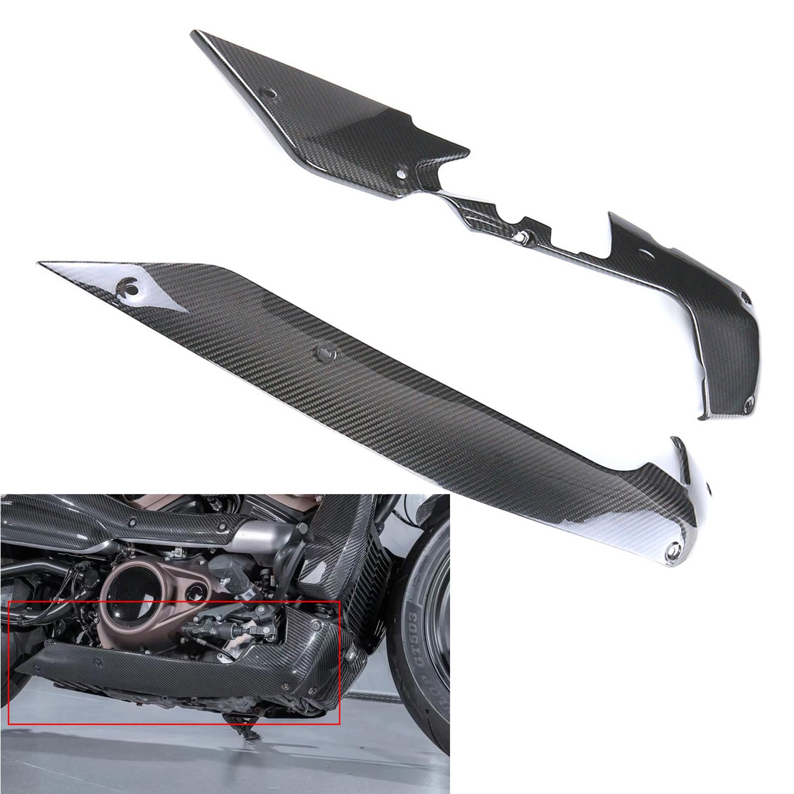Amazon.com: SeppDMV Motorcycle Belly Pan Real Black Carbon Fiber