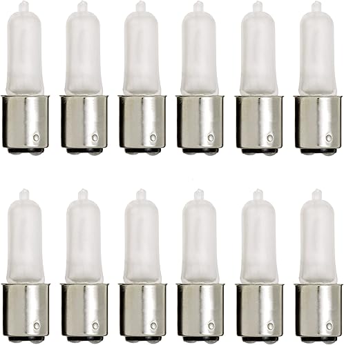 Satco Bombilla halógena S1982/12 T4, base BA15d, 50 vatios, esmerilada, paquete de 12