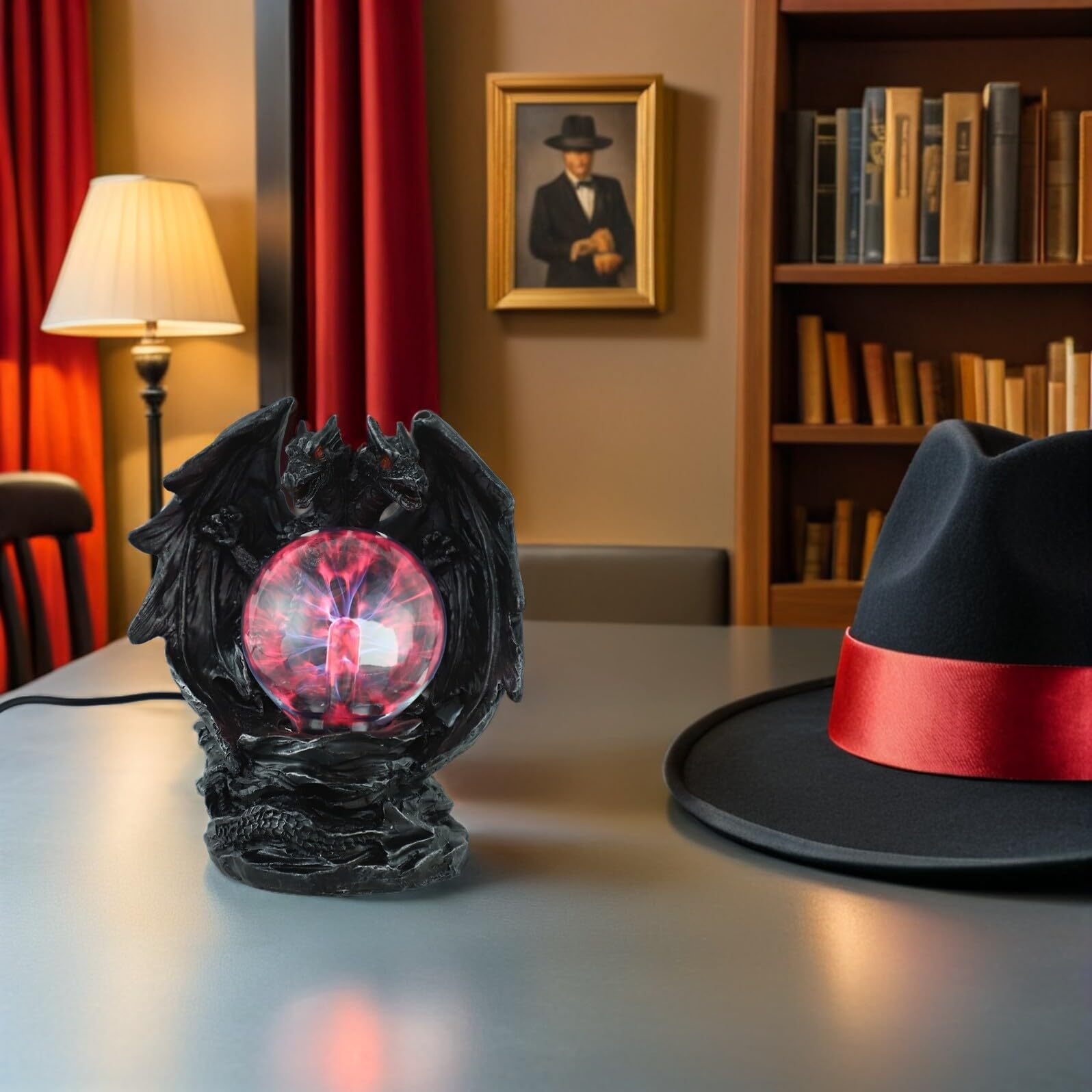 Abaodam Lampada al Plasma Drago per Decorazione Halloween con Effetto Luminoso Vivido, Alimentazione USB e Design Creativo in Resina per Soggiorno e Camera