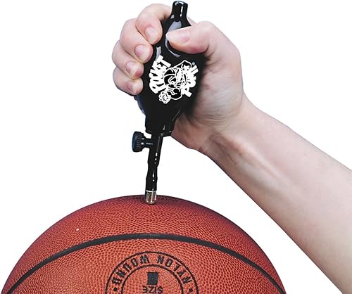 Tandem Sport Bomba de bolsillo, mini bomba de bola con manguera y válvula de liberación de aire, bomba de bola de tamaño de viaje para voleibol,