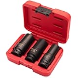 3 Piece Crank Bolt Socket Set, 17mm/ 19mm/ 21mm Harmonic Balancer Socket Set - 240270