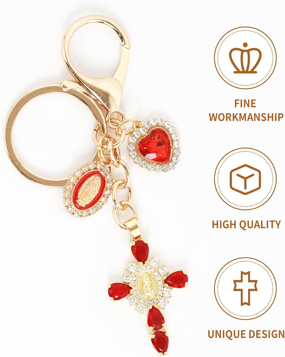 Cross Purse Charms Keychain- Sparkling Rhinestone Cross Key Chain Bag Charms Wallet Accessories - Image 4