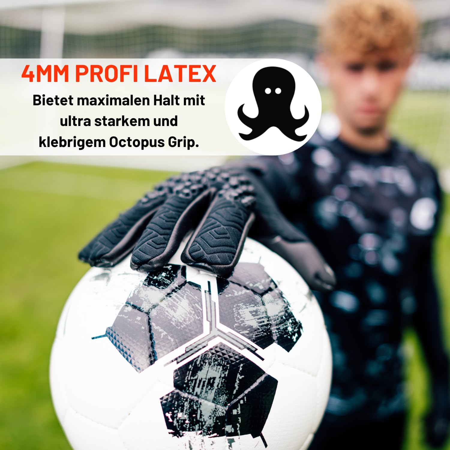 CATCH&KEEP Artico & Nero Torwarthandschuhe | Profi Fußballhandschuhe | 4mm Octopus Grip für maximalen Halt bei jedem Wetter | I-Grip Technologie & dynamischer Negativschnitt