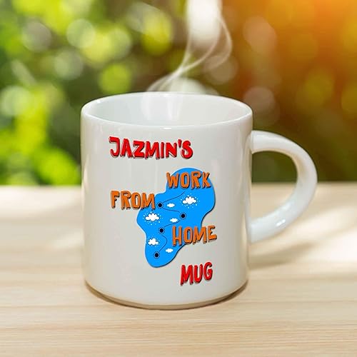 Miniatura 3 de Jazmin's Coffee Mug - Personalized Ceramic Work From Home WFH Cup with Name, Custom Mug, Customized Birthday/Christmas Gift, Holiday Present, 11 Oz