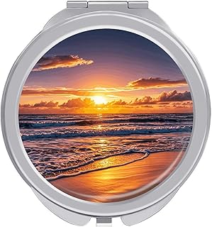 Beach Sunset Waves Compact Mirror Makeup Mirr...
