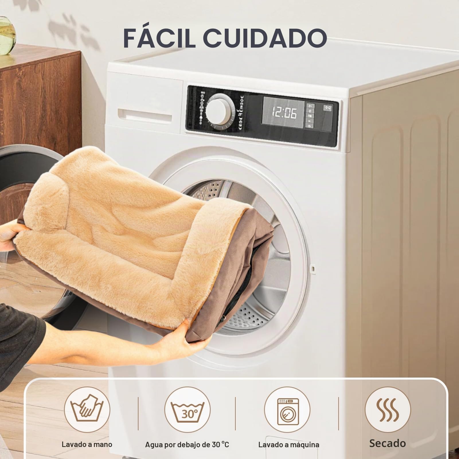 JOYELF Cama Ortopédica para Perros Grandes, Sofá Cama de Espuma, Cama Impermeable con Funda Lavable y Base Antideslizante - Café