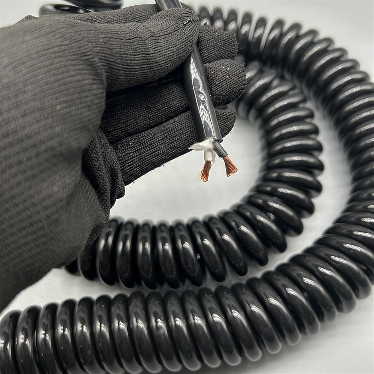 電話ケーブル 2 コアスーパーソフトワイヤーケーブル .5 ミリメートル正方形ストレッチ伸縮電源コードケーブルスプリングスパイラル(