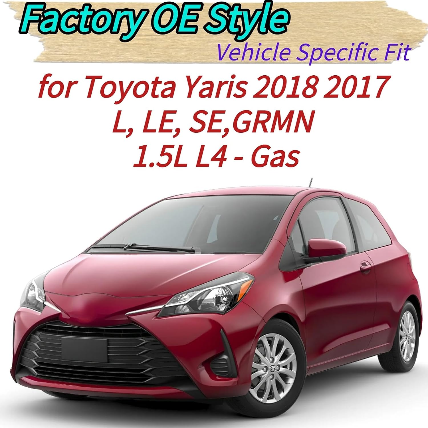 Rear Wiper Blade & Arm Replacement for Toyota Yaris 2017 2018 - OEM Fit for L LE SE GRMN 1.5L L4 - Gas Models - All-Season Rear Back Windshield Wiper Blade Set