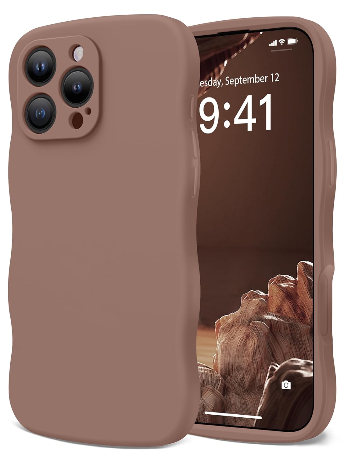 Magnetic for iPhone 16 Pro Max Case Full Camera Protection Compatible with MagSafe Cute Wave Frame Silicone Shockproof