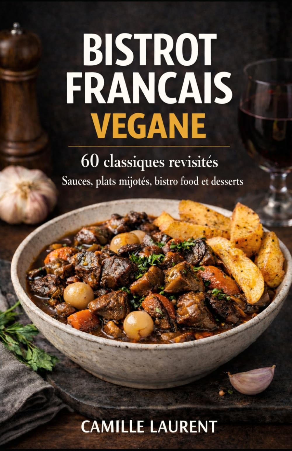 Bistrot Français Végane: 60 classiques revisités de la cuisine bistrot, sauces, plats mijotés, bistro food et desserts: Recettes végétales gourmandes ... généreuses, dorées, fondantes et conviviales