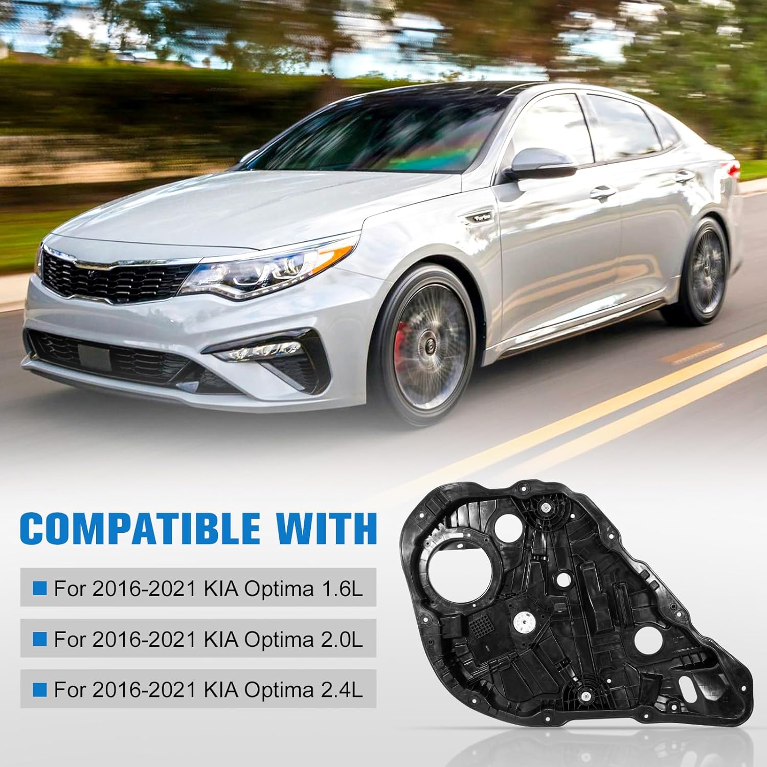 83471-D5000 Rear Left Window Regulator Compatible with 2016-2021 KIA Optima 1.6L 2.0L 2.4L Replacement# 83471-D4000 Rear Driver Side Window Regulator