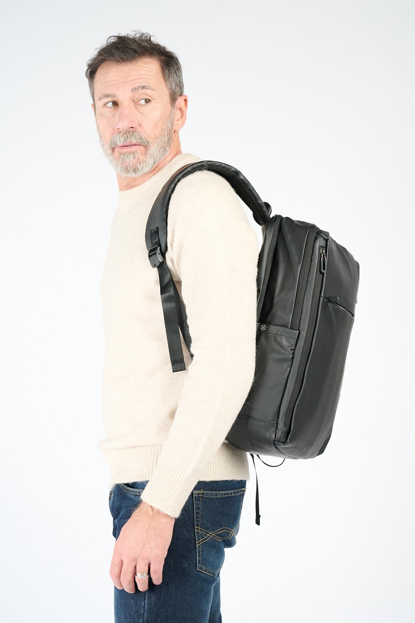 BARONE Zaino per computer portatile - grande capacità - Tessuto tecnico Impermeabile - Zaino per PC portatile con USB Charging Port Zaino funzionale per viaggi d'affari unisex
