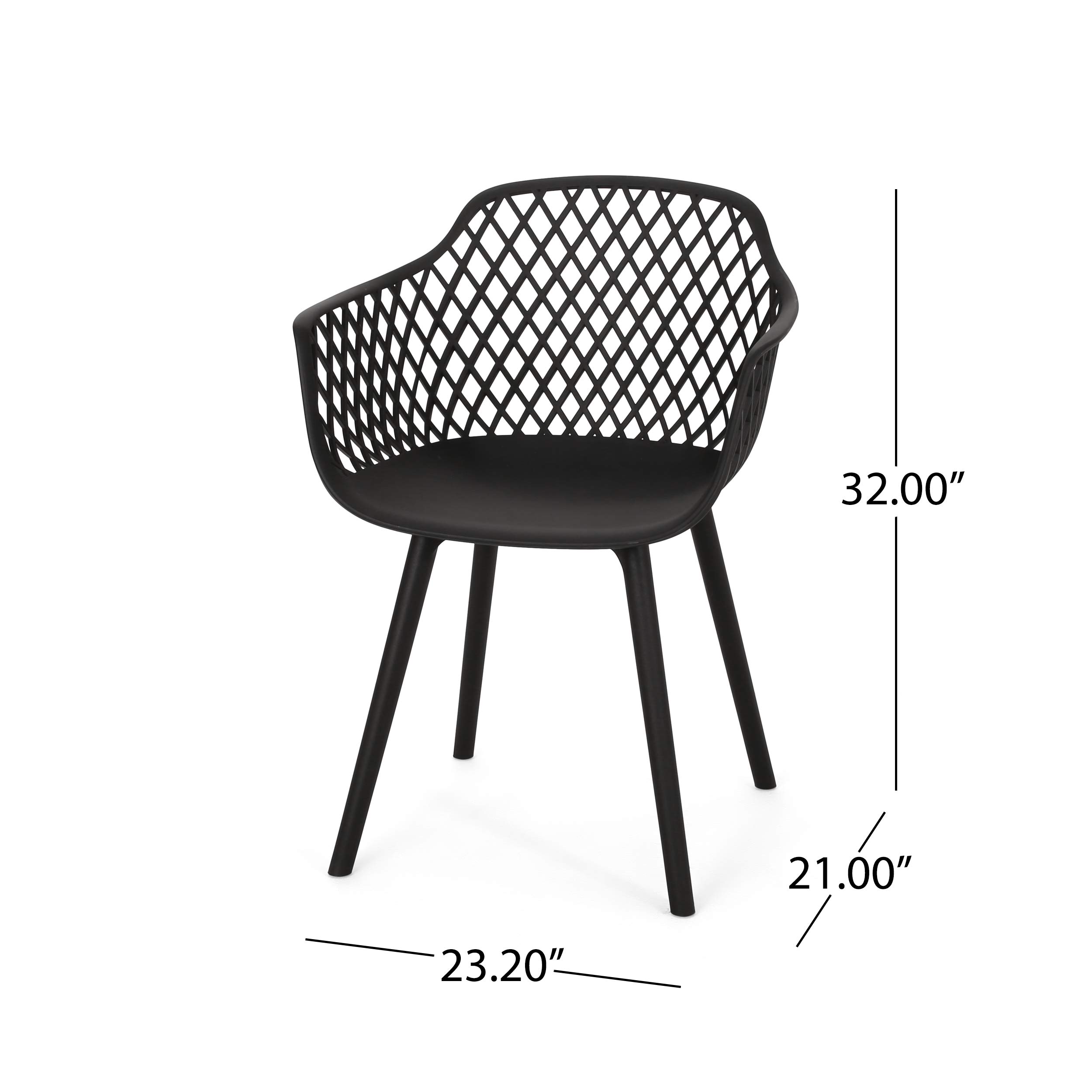 Delia Silla de comedor al aire libre (juego de 2), color negro 9