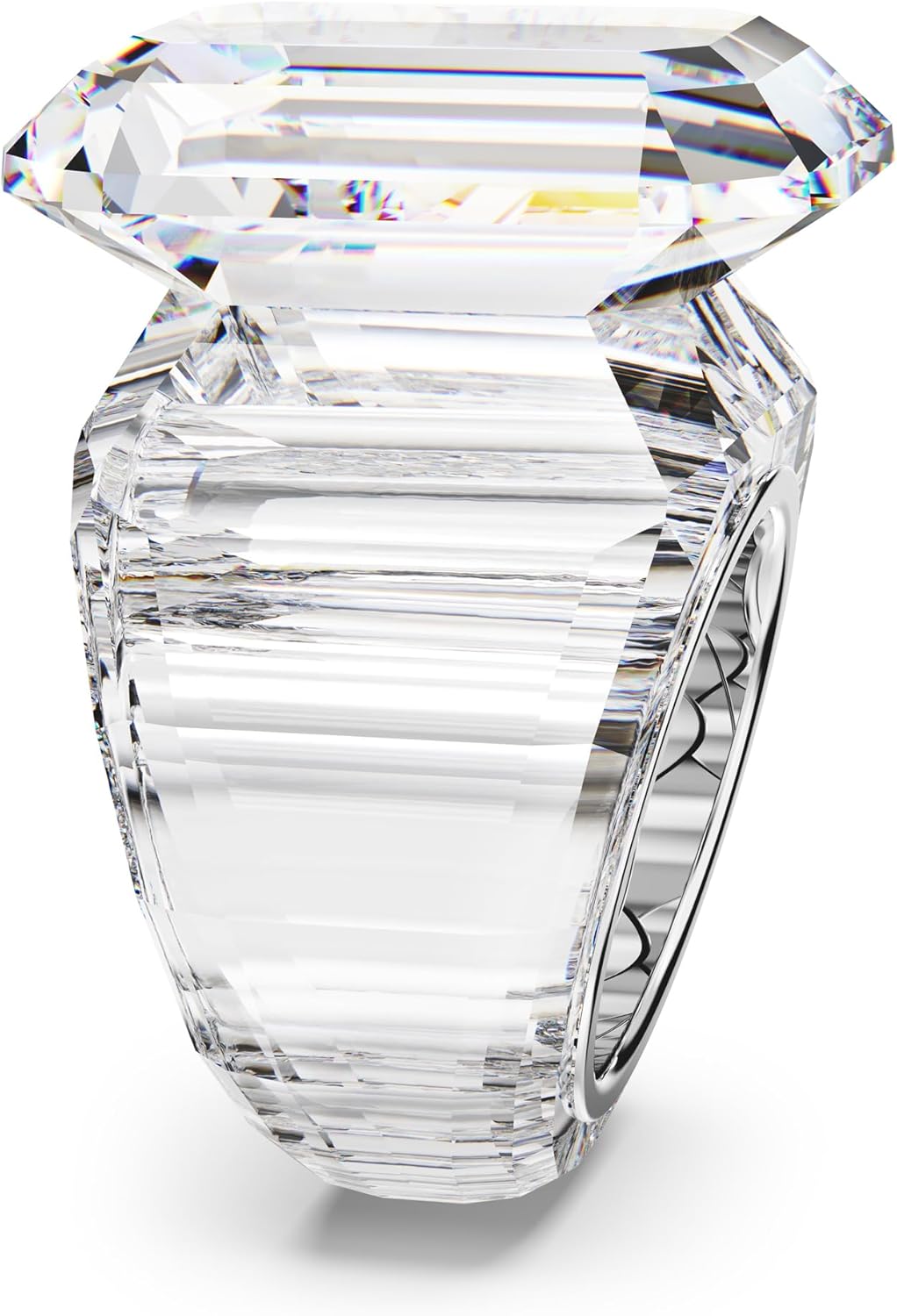 Swarovski Lucent cocktail ring, Octagon cut, Clear, size 8 - Image 3