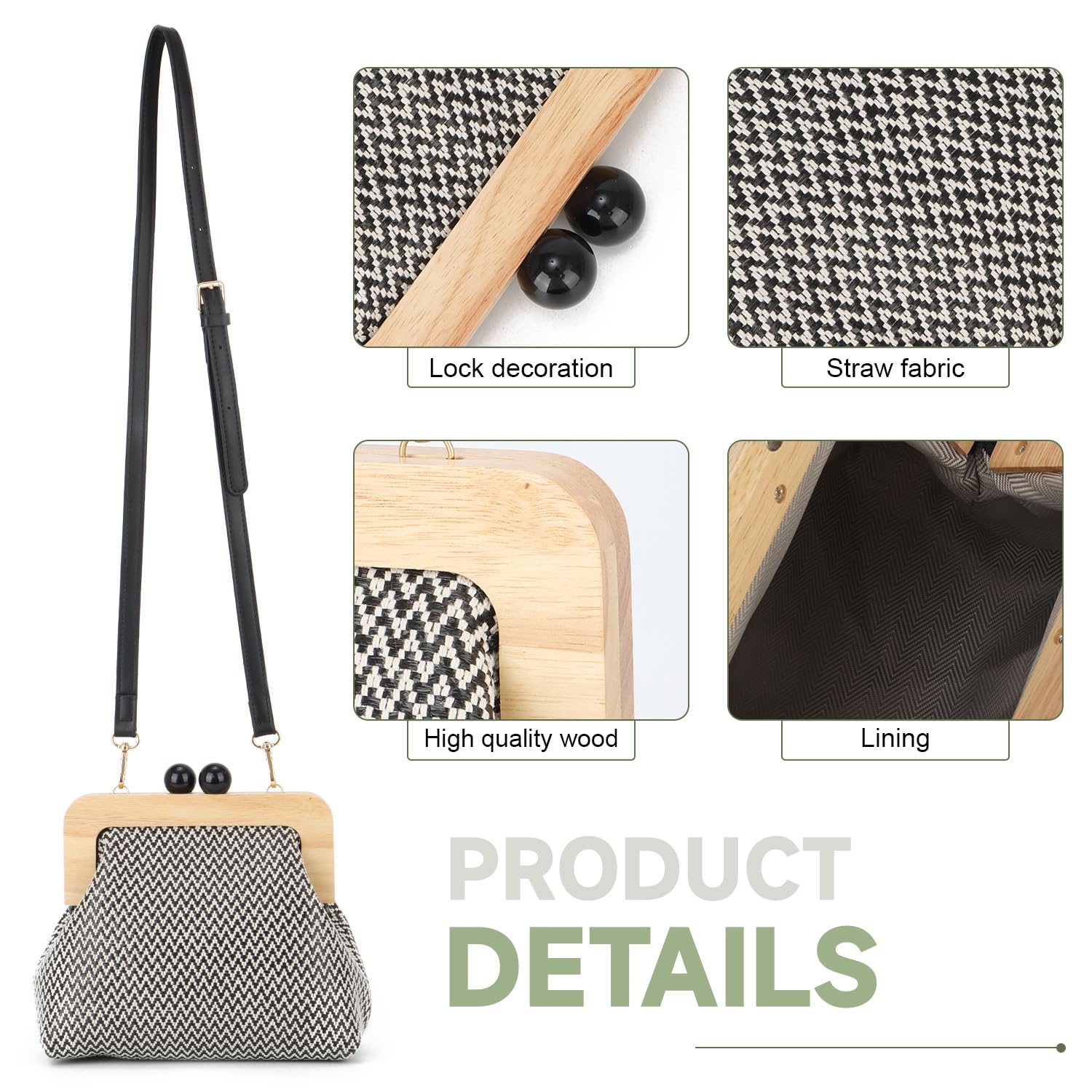 Carteras para mujer Bolso de paja de playa Bolsos bandolera para mujer Bolso de hombro para boda Bolso bandolera de hombro