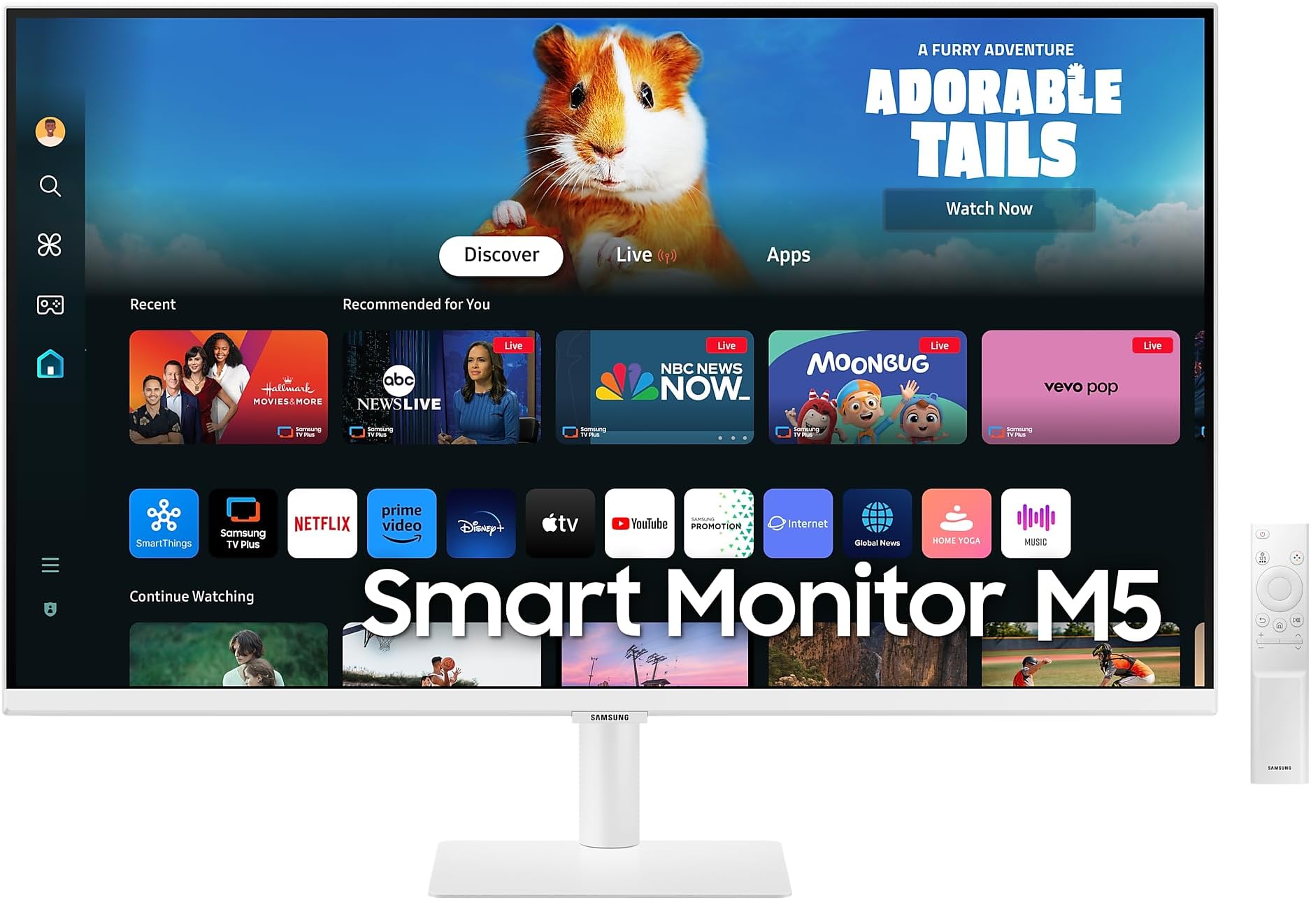 Samsung M5 2024 Smart Monitor 32" VA FHD (1,920 x 1,080) M50D Smart Screen With Speaker,HDMI,Wifi,Bluetooth, White|LS32DM501EMXUE
