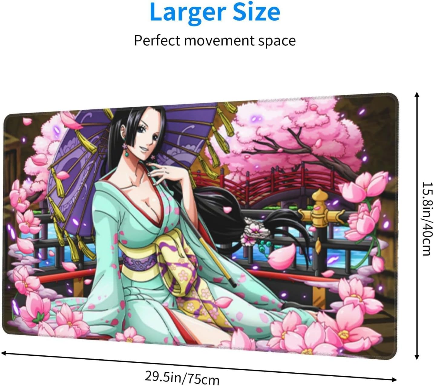 Amazon Co Jp ワンピース ボア ハンコック マウスパッド ゲーミングマウスパット 大型サイズ 超大型 40x75cm 大判 大型 ゲーミング スムーズ 軽い操作感 低摩擦 耐久性が強い 水洗い素材 快適操作性 在宅勤務 手首疲労軽減 パッド 滑り止めゴム底 パソコンマウスパッド