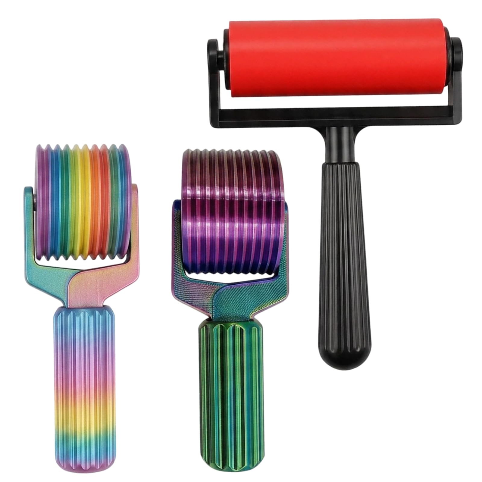 3 PCS Diamond Art Roller Tool, Diamond Art Accessories for Crafting Projects, 3D Printed Diamond Painting Tools with Colorful Rollers and Red Wheel, Suitable for DIY Enthusiasts and Home Decoration