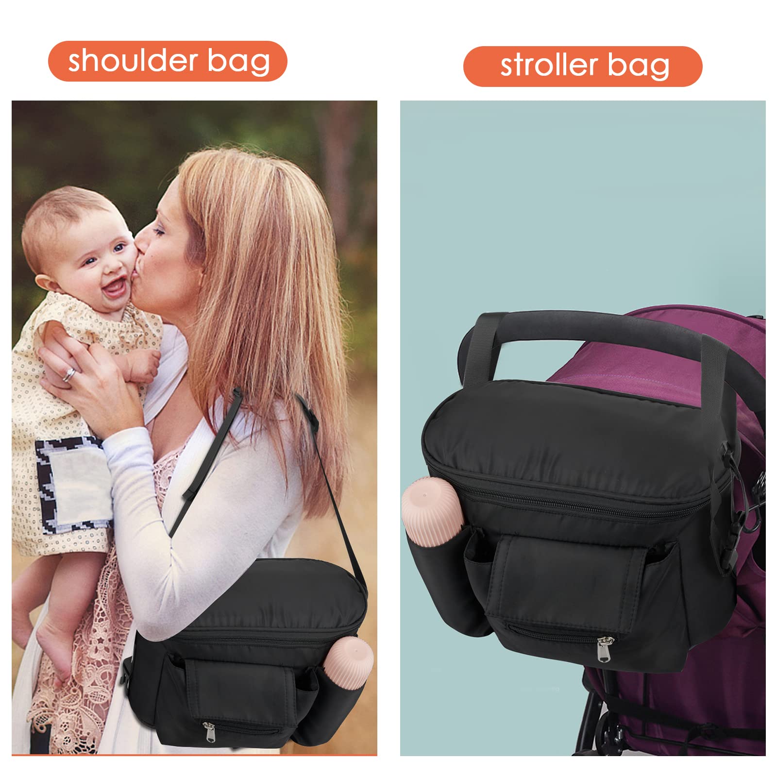 Zaino Organizer Per Passeggino – Impermeabile, Grandi Tasche, Universale Con Ganci Regolabili - 3