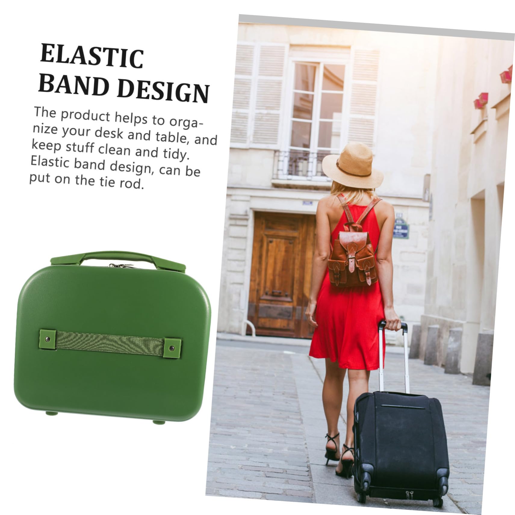 Valigia Make Up 14 Pollici in PC Sottile Elastico, Astuccio Cosmetico da Viaggio per Studenti e Lavoratori, Borsa Porta Trucchi Compatta