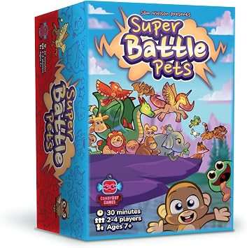 Super Battle Pets Family Battle Card Game | Ages 7+ | 40 Unique Animals | Strategic Engine Builder