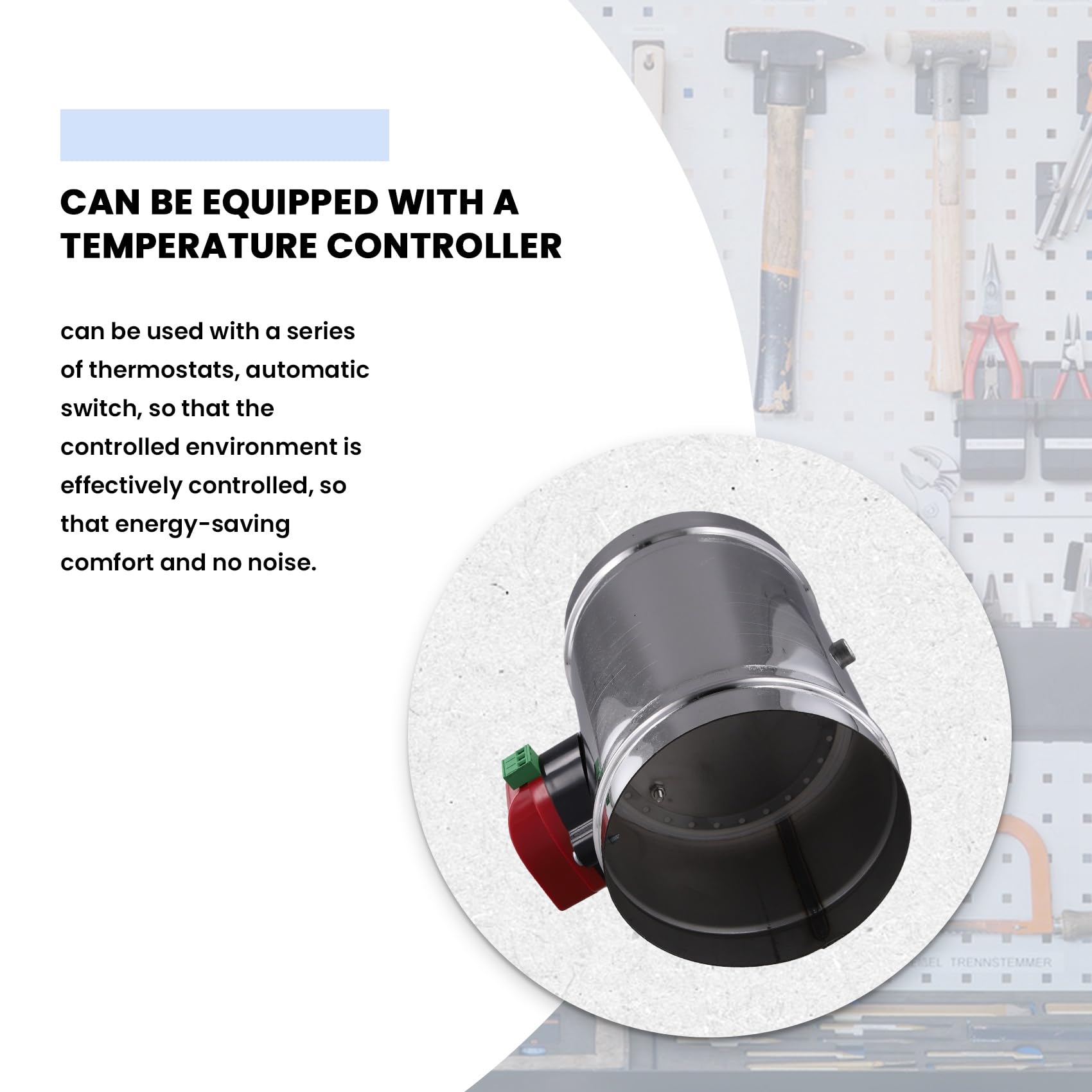 Válvula de Compuerta de Conducto de Aire Eléctrico de Acero Inoxidable de 125 mm, Compuerta de Aire Motorizada para Conductos de Aire HVAC, Accionamiento del Actuador de CA 220 V