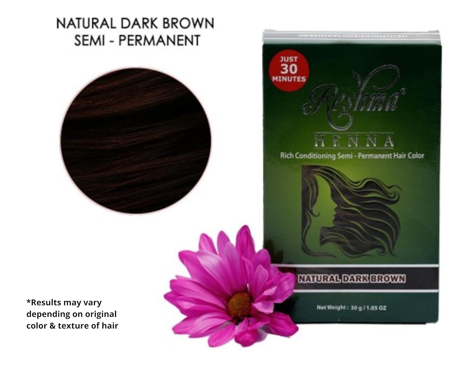 Reshma Beauty 30 Minute Henna Hair Color | Infused with Plant-Based for Soft Shiny Hair | Henna Hair Color/Dye, 100% Gray Coverage |Semi Permanent | Ayurveda Hair Products (Dark Brown, Pack Of 12)