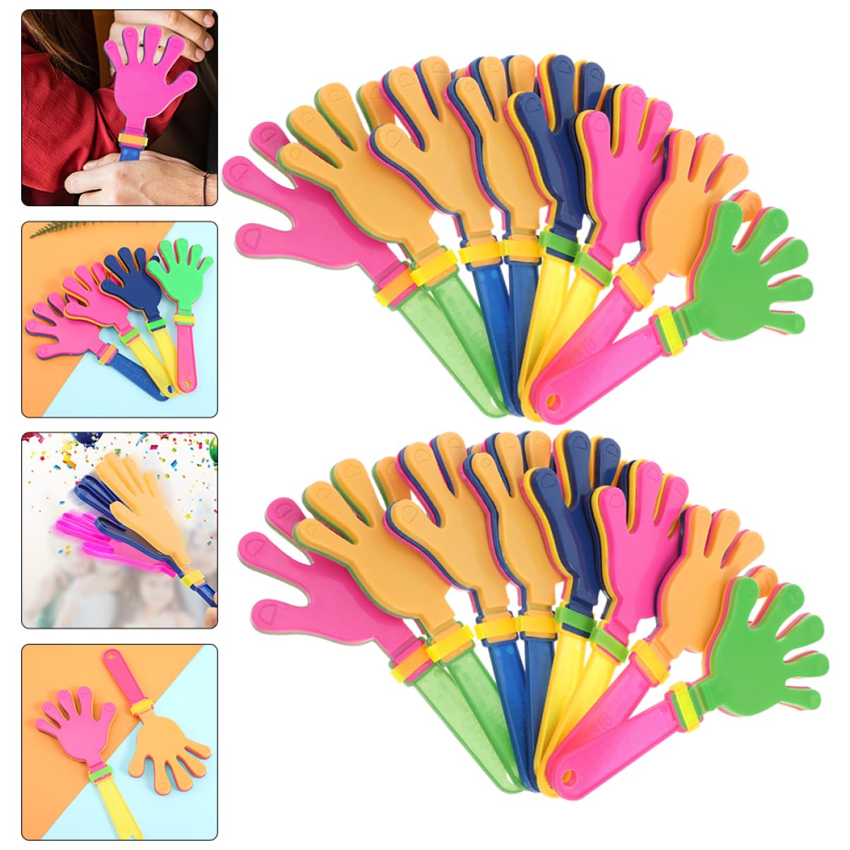 Didiseaon Lot de 20 Claquettes en Plastique pour Fête, Bruiteurs Faciles à Utiliser, Jouets pour Garçon et Filles et Adultes, Accessoires pour Mariages et Carnavals Couleur Aléatoire