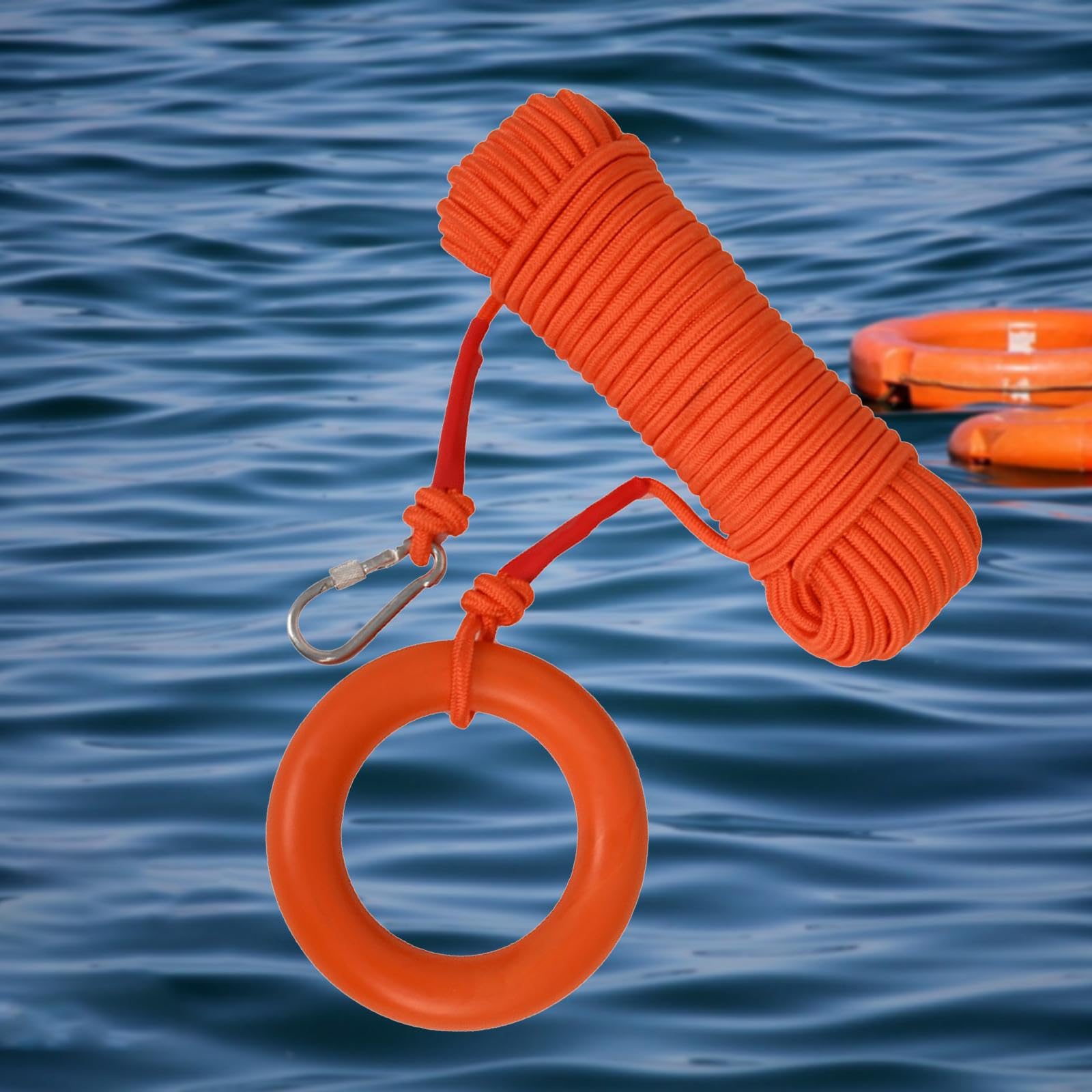 RajoNN Lebensrettendes Seil, reflektierende Wurfseilausrüstung, Outdoor-Wurf-Schwimmseil, schwimmende Wurfleine für Wassersport, Kanufahren, Tauchen